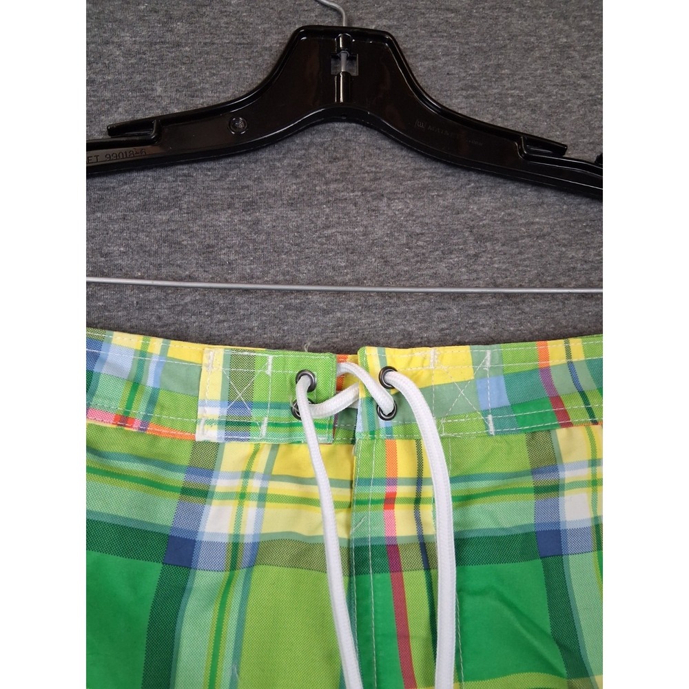 Chaps Mens Shorts XL Green Yellow Swim Trunks Boardshorts Mesh Lined Preppy - Picture 3 of 10